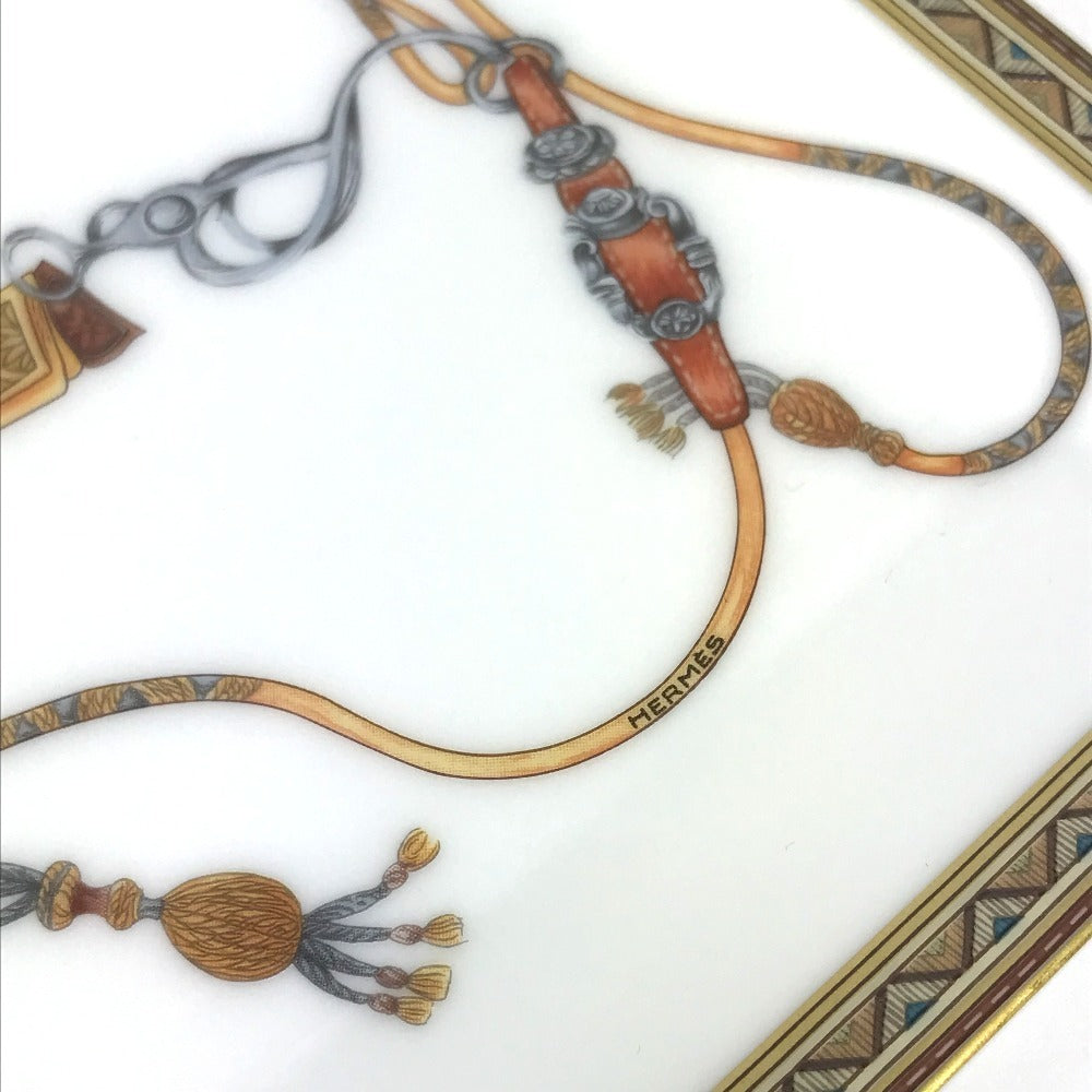 HERMES 009843P 馬 シュバルドリアン スクエア 皿 プレート インテリア お皿 陶器 レディース ホワイト - brandshop-reference
