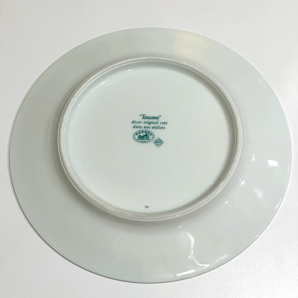 HERMES トゥカン オオハシモチーフ プレート お皿 陶器 ユニセックス ホワイト