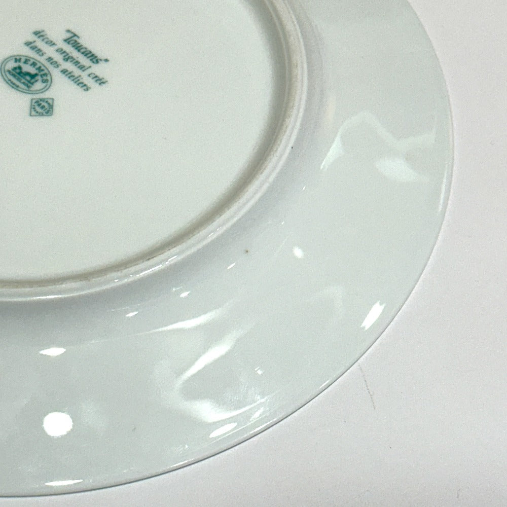 HERMES トゥカン オオハシモチーフ プレート お皿 陶器 ユニセックス ホワイト