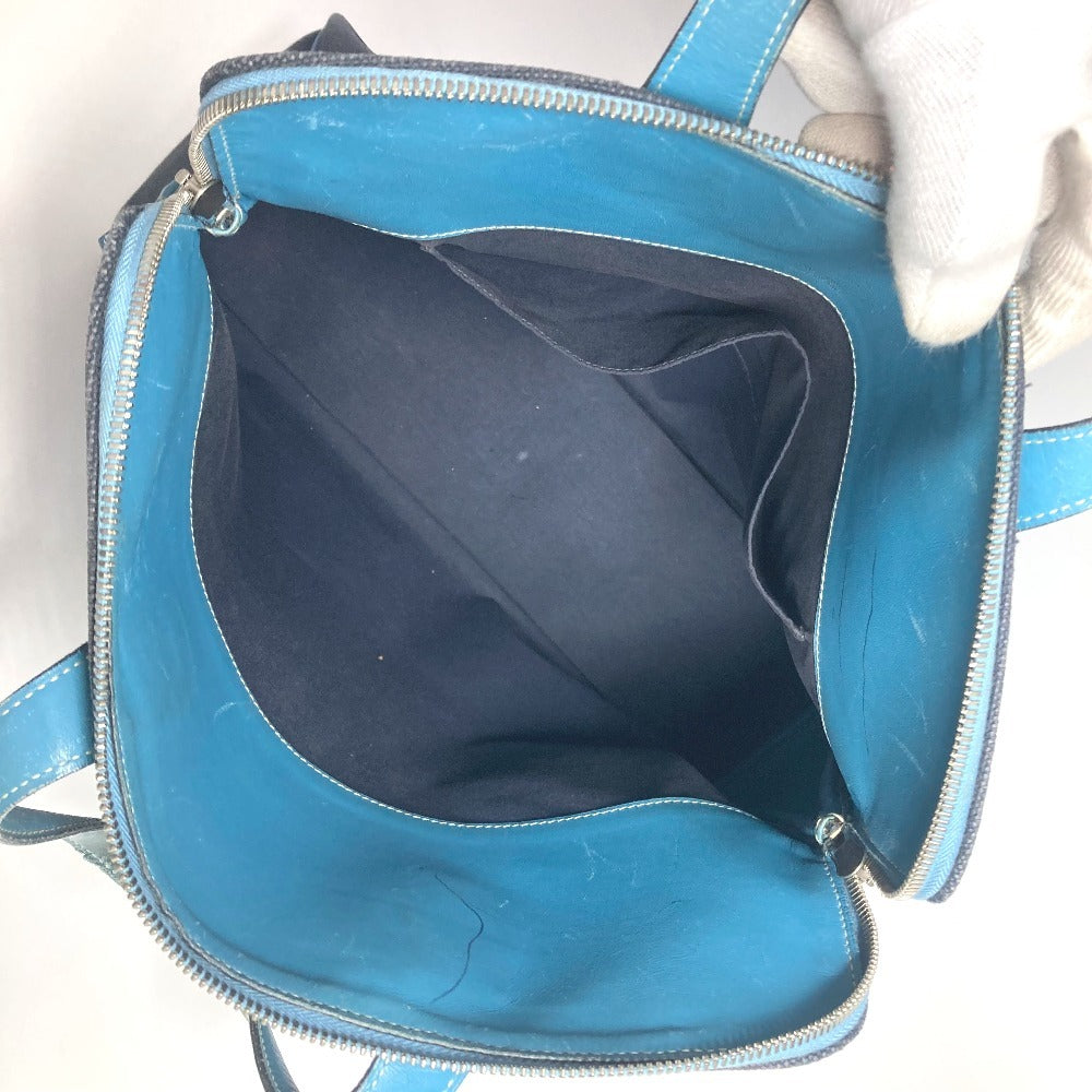 HERMES サックイブーPM ハンドバッグ カバン ビジネスバッグ トートバッグ キャンバス/レザー レディース ブルー - brandshop-reference