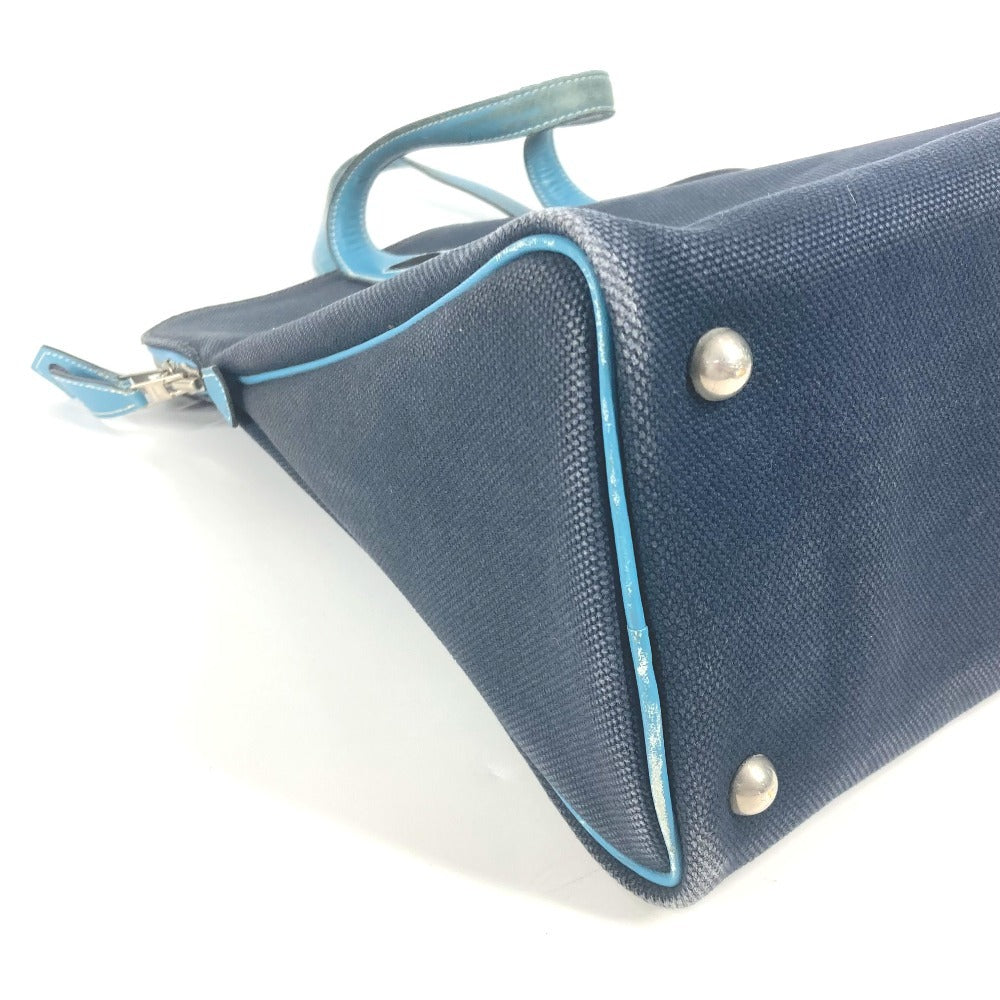 HERMES サックイブーPM ハンドバッグ カバン ビジネスバッグ トートバッグ キャンバス/レザー レディース ブルー - brandshop-reference