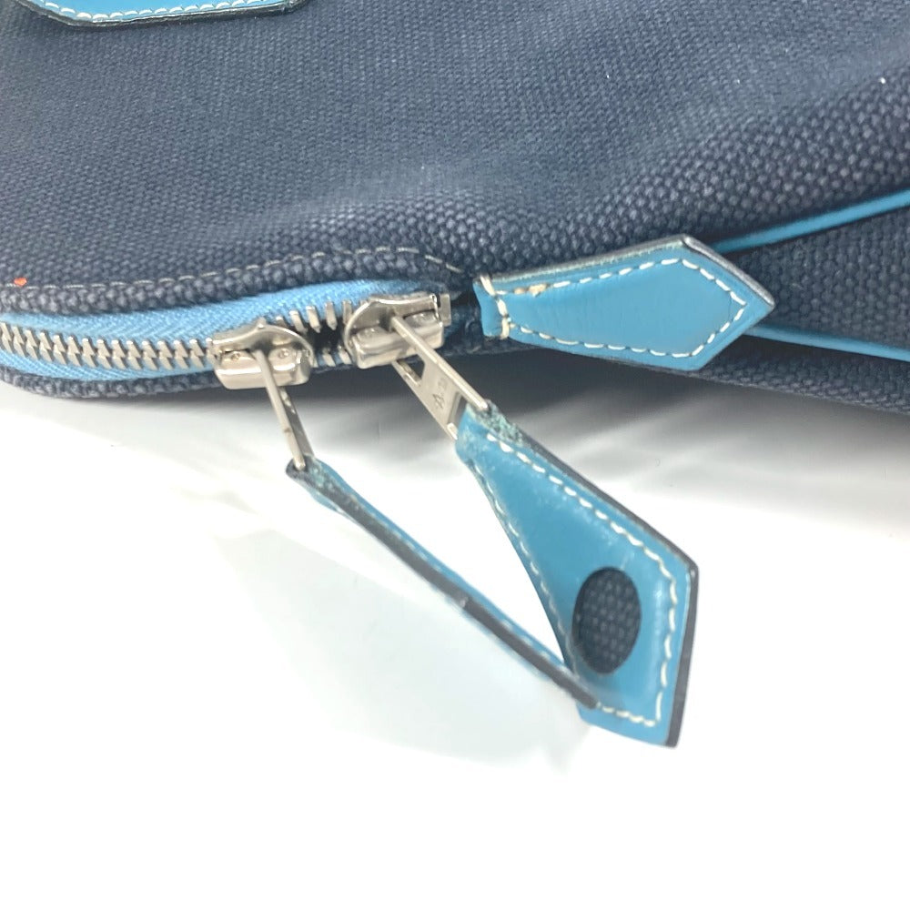 HERMES サックイブーPM ハンドバッグ カバン ビジネスバッグ トートバッグ キャンバス/レザー レディース ブルー - brandshop-reference
