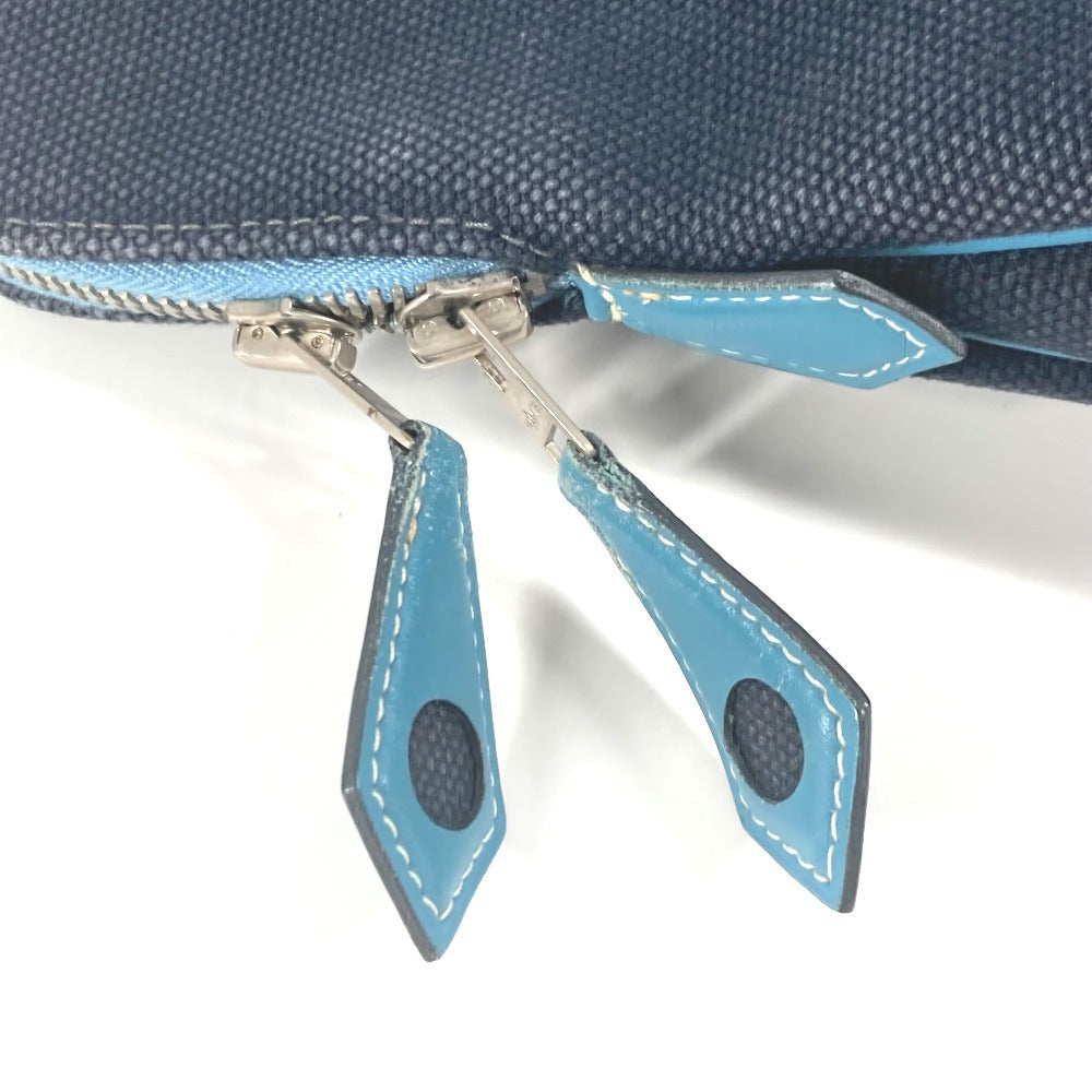 HERMES サックイブーPM ハンドバッグ カバン ビジネスバッグ トートバッグ キャンバス/レザー レディース ブルー - brandshop-reference
