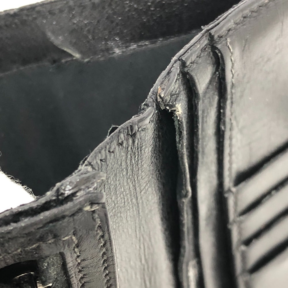 HERMES Bear Compact Wallet Mini Wallet Silver Hardware Bifold Wallet Box Calf Women's Black