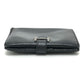 HERMES Bear Compact Wallet Mini Wallet Silver Hardware Bifold Wallet Box Calf Women's Black