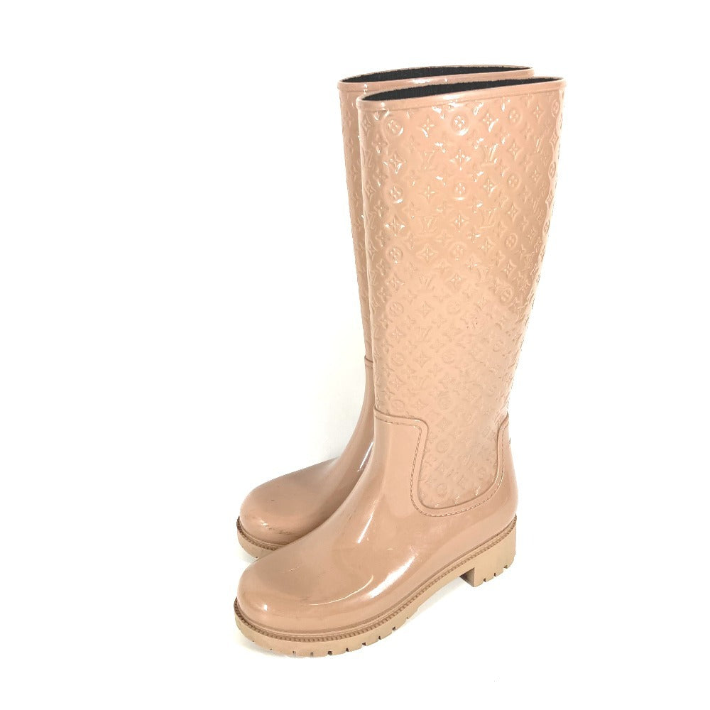 LOUIS VUITTON Monogram Long rain boots Boots Shoes Long Boots Long Rain Boots Rain shoes rubber Beige Used