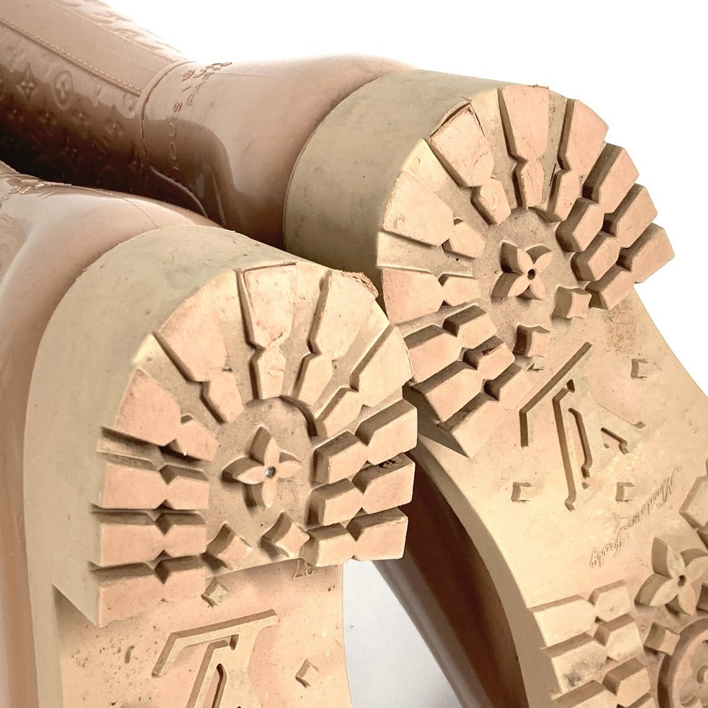 LOUIS VUITTON Monogram Long rain boots Boots Shoes Long Boots Long Rain Boots Rain shoes rubber Beige Used