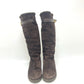 LOUIS VUITTON Monogram Sheepskin long fur shoes for winter warmth. boots suede Brown 37 Used