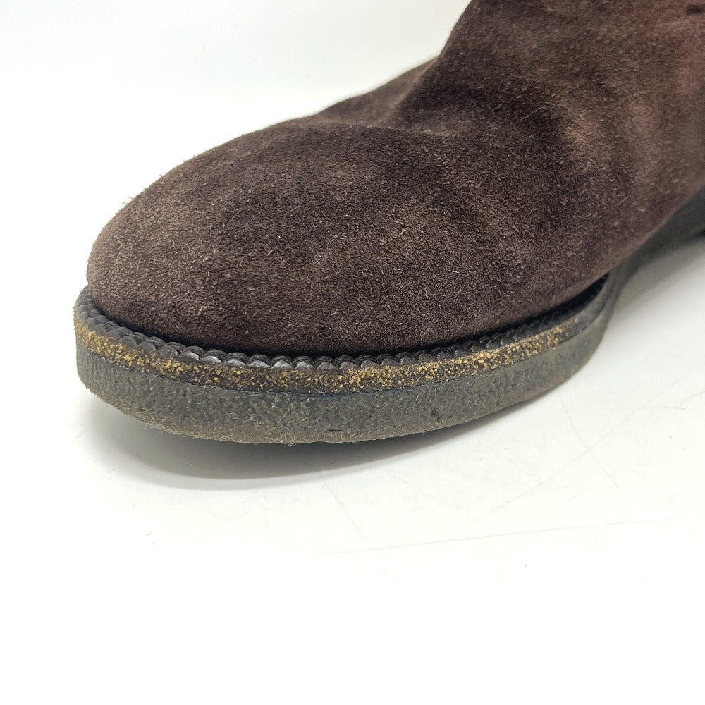 LOUIS VUITTON Monogram Sheepskin long fur shoes for winter warmth. boots suede Brown 37 Used