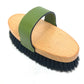 HERMES Hair Brush, Comb for Horses, Pet Tack, Leather/Wood, Unisex, Green