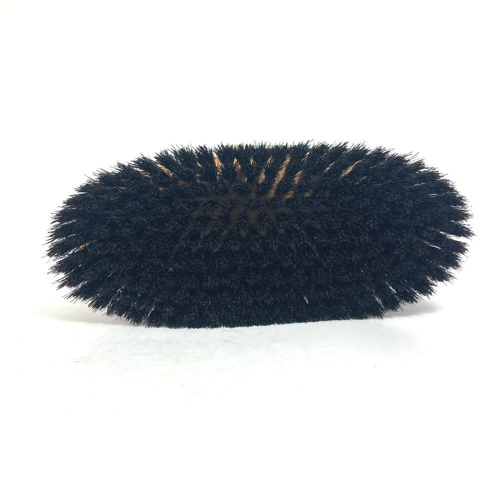 HERMES Hair Brush, Comb for Horses, Pet Tack, Leather/Wood, Unisex, Green