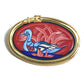 HERMES Bird Motif Email Accessory Fashion Accessory Brooch GP Ladies Gold x Red