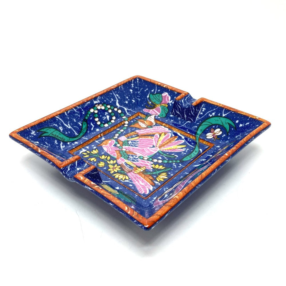 HERMES Pierre Drian &amp; Doxidan Ashtray, Ceramic, Unisex, Blue
