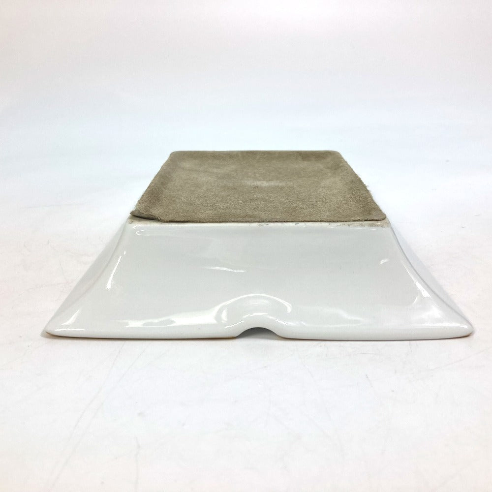 HERMES Ashtray, Ceramic, Women's, White x Gold