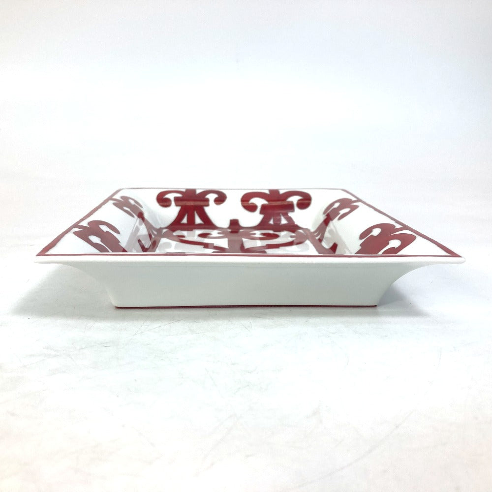 HERMES Gadalquivir Ashtray, Two-Tone Ceramic, Red, for Women, Interior Accessories