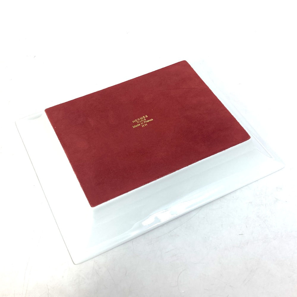HERMES Gadalquivir Ashtray, Two-Tone Ceramic, Red, for Women, Interior Accessories