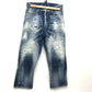 DSQUARED2 S75LB595 ペイント/アパレル デニムパンツ クラッシュデニム デニムパンツ コットン レディース ブルー