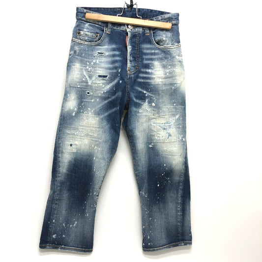 DSQUARED2 S75LB595 ペイント/アパレル デニムパンツ クラッシュデニム デニムパンツ コットン レディース ブルー