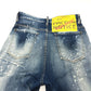 DSQUARED2 S75LB595 ペイント/アパレル デニムパンツ クラッシュデニム デニムパンツ コットン レディース ブルー