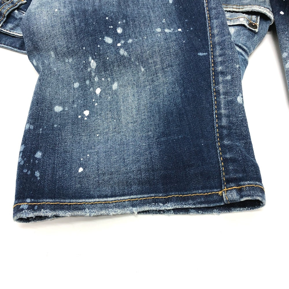 DSQUARED2 S75LB595 ペイント/アパレル デニムパンツ クラッシュデニム デニムパンツ コットン レディース ブルー