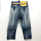 DSQUARED2 S75LB595 ペイント/アパレル デニムパンツ クラッシュデニム デニムパンツ コットン レディース ブルー