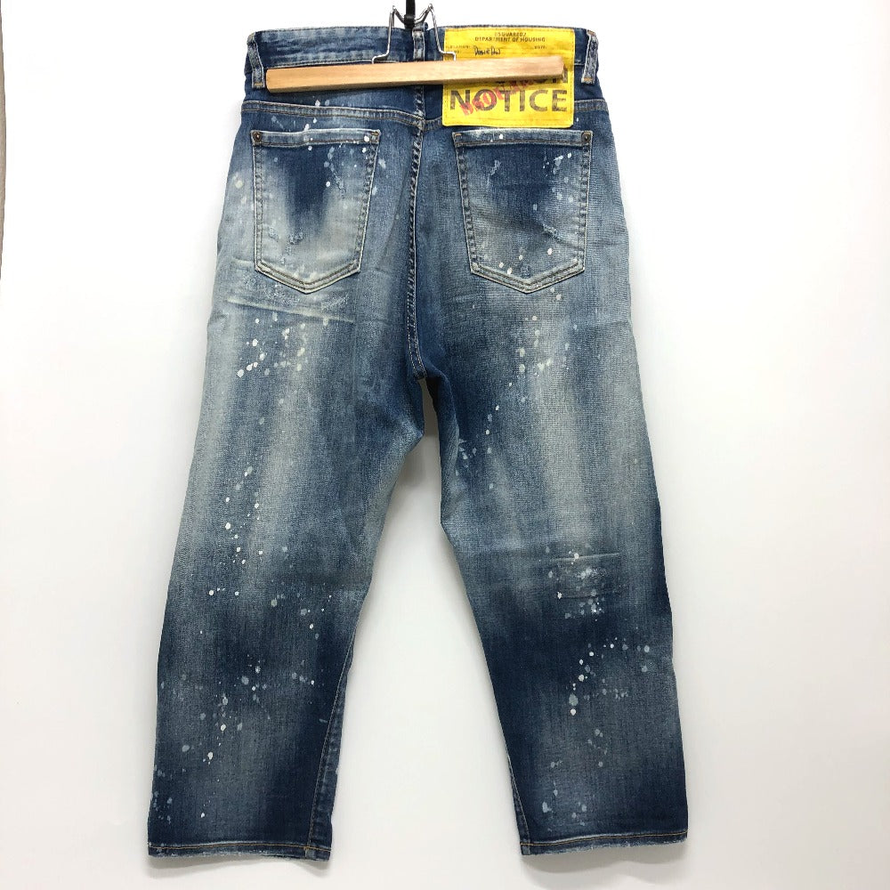 DSQUARED2 S75LB595 ペイント/アパレル デニムパンツ クラッシュデニム デニムパンツ コットン レディース ブルー