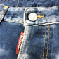 DSQUARED2 S75LB595 ペイント/アパレル デニムパンツ クラッシュデニム デニムパンツ コットン レディース ブルー