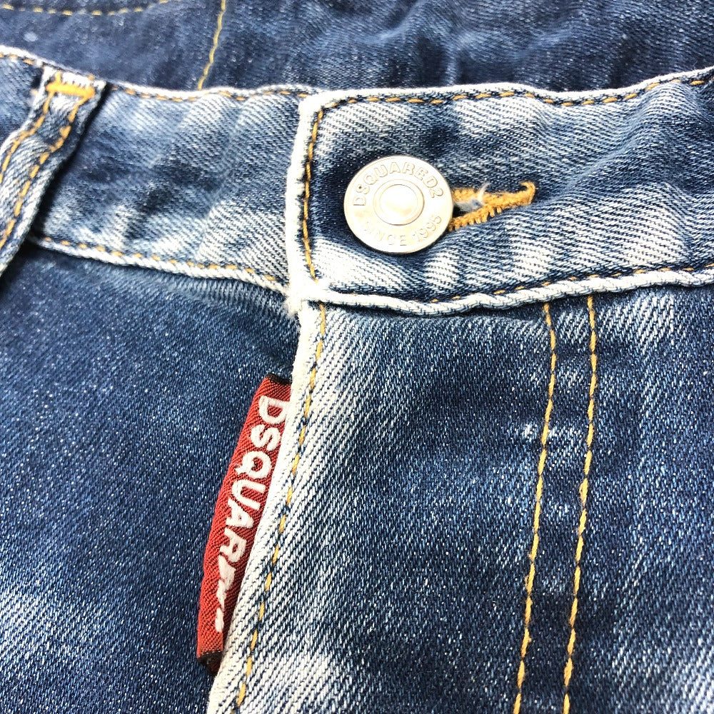 DSQUARED2 S75LB595 ペイント/アパレル デニムパンツ クラッシュデニム デニムパンツ コットン レディース ブルー
