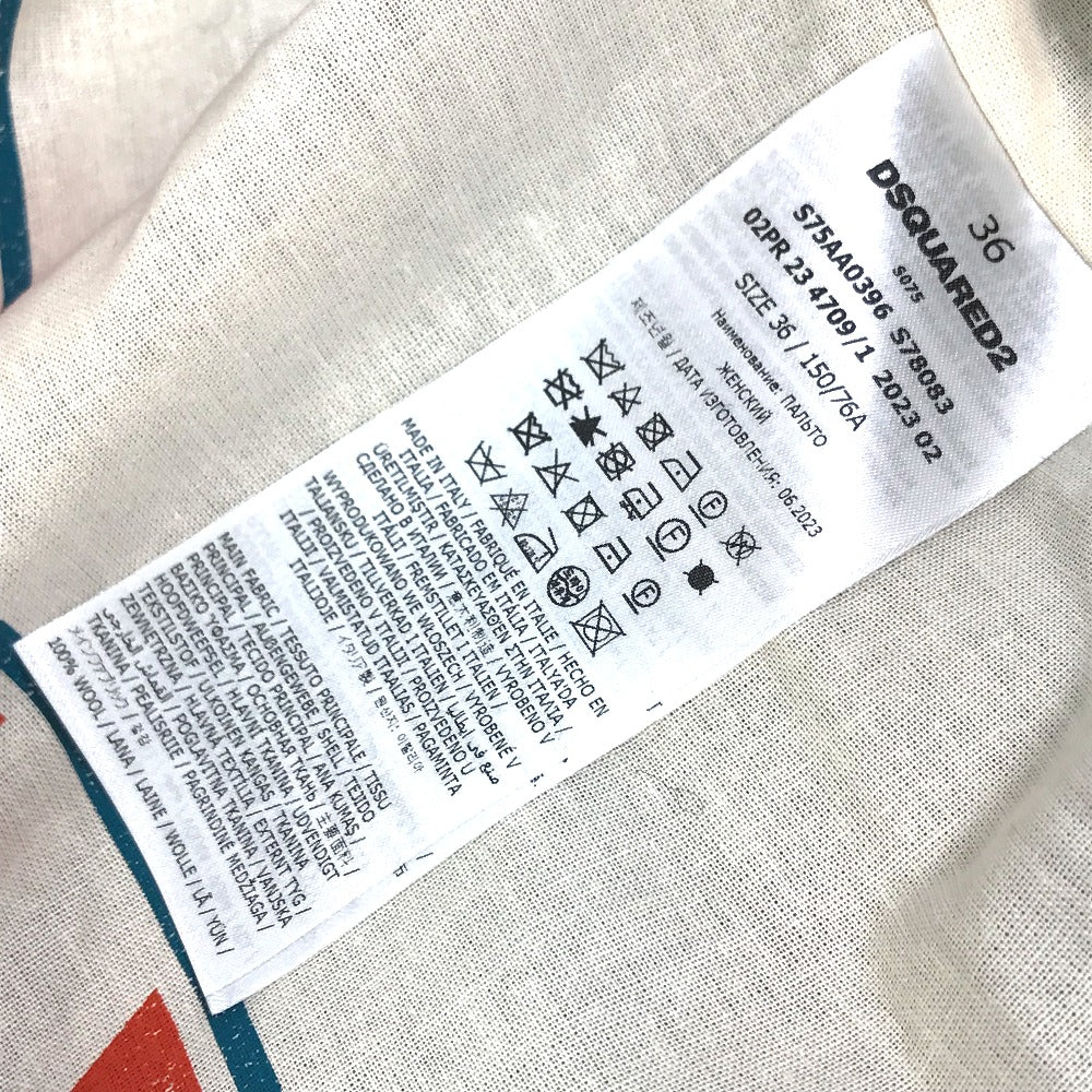 DSQUARED2 S75AA0396 2023年最新モデル チェック柄 コート 長袖 アウター ジャケット ウール レディース マルチカラー - brandshop-reference