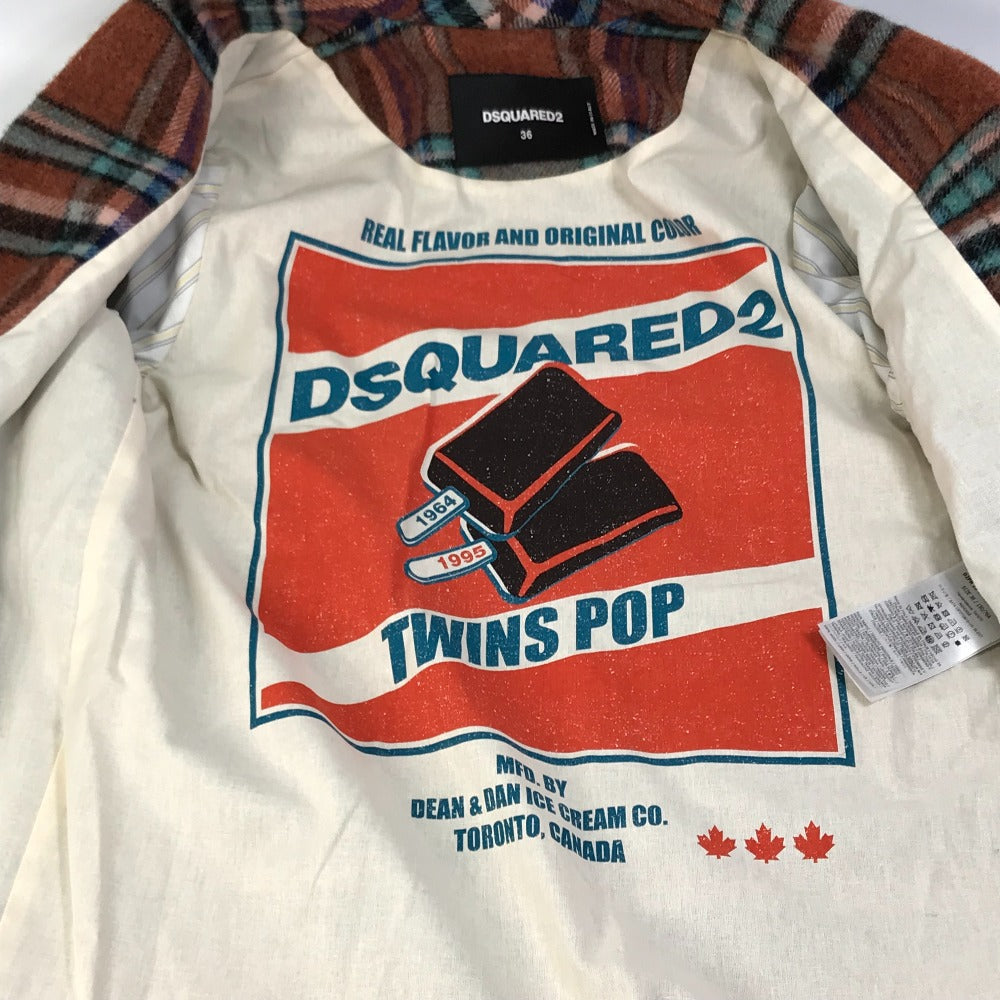 DSQUARED2 S75AA0396 2023年最新モデル チェック柄 コート 長袖 アウター ジャケット ウール レディース マルチカラー - brandshop-reference