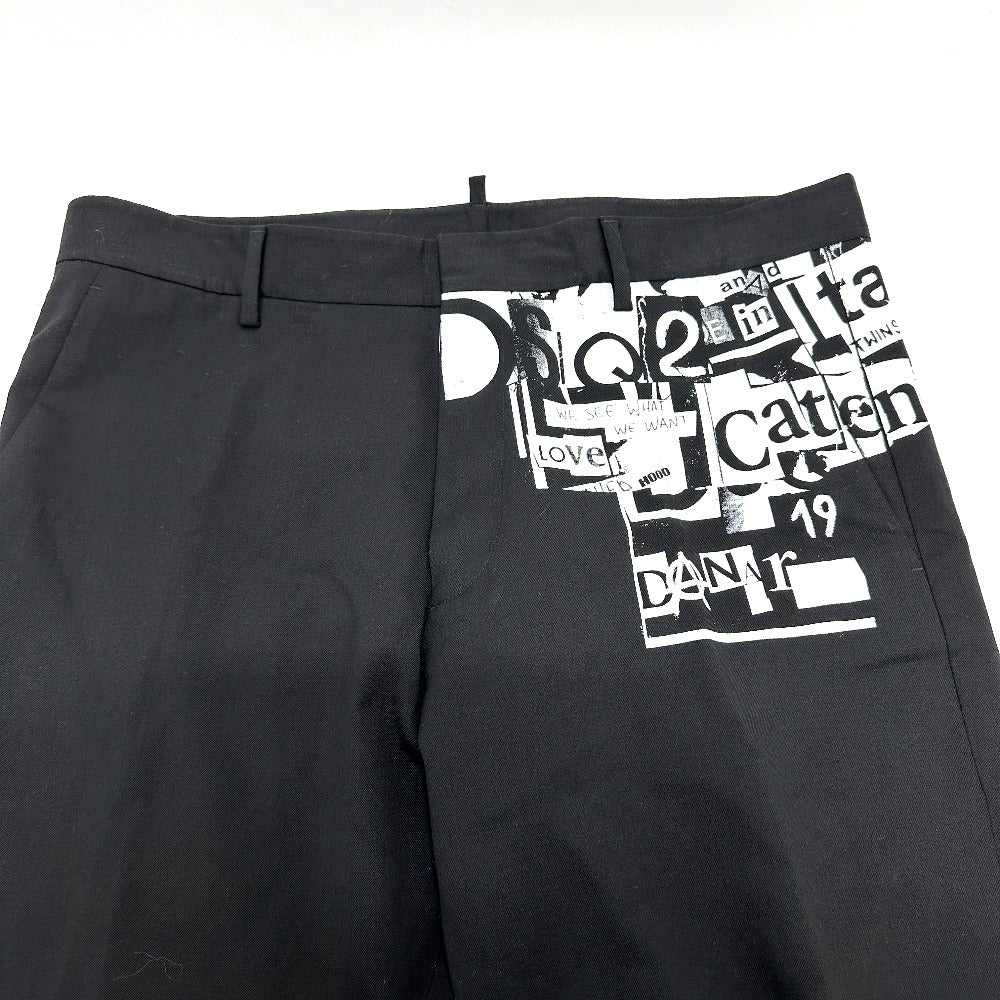 DSQUARED2 S74KB0236 パンクプリント ストレッチ アパレル パンツ ポリエステル メンズ ブラック - brandshop-reference