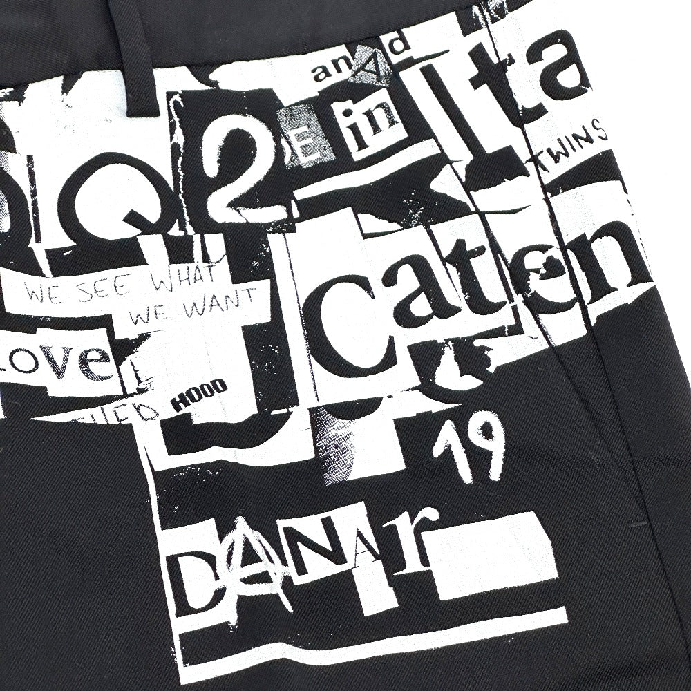 DSQUARED2 S74KB0236 パンクプリント ストレッチ アパレル パンツ ポリエステル メンズ ブラック - brandshop-reference