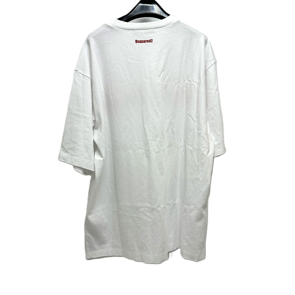 Dsquared2 S74GD1478 2025AW Logo Obsessed2 Pakaian Tops T-shirt Lengan Pendek Lelaki Lelaki Putih