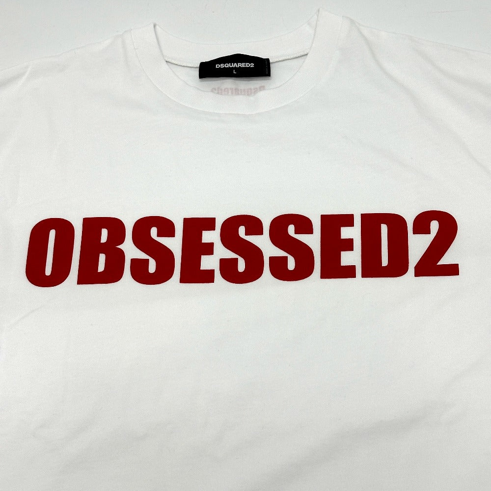 Dsquared2 S74GD1478 2025AW Logo Obsessed2 Pakaian Tops T-shirt Lengan Pendek Lelaki Lelaki Putih
