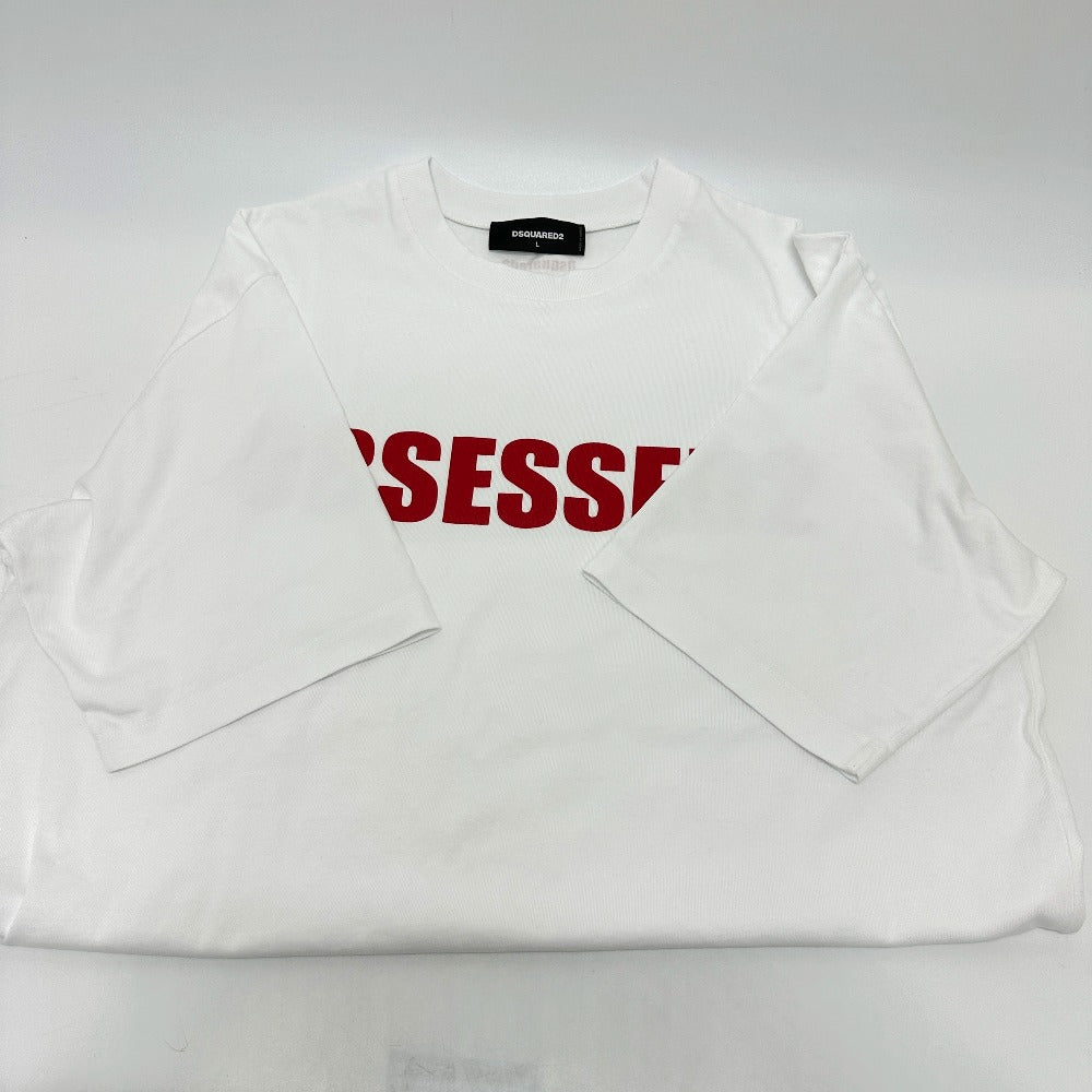 Dsquared2 S74GD1478 2025AW Logo Obsessed2 Pakaian Tops T-shirt Lengan Pendek Lelaki Lelaki Putih