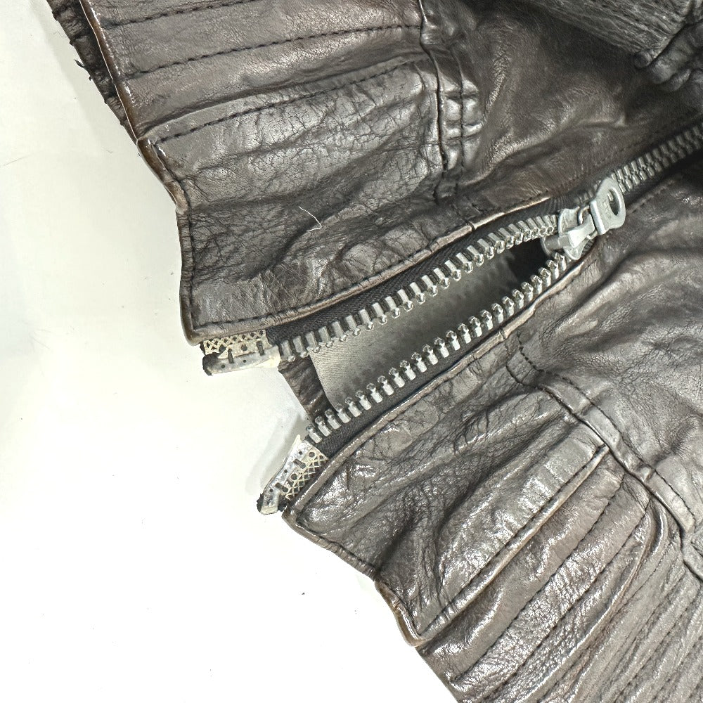 ISAMUKATAYAMA BACKLASH 982-02 Men's Buffalo Leather Zip-Up Rider's Jacket in Dark Brown
