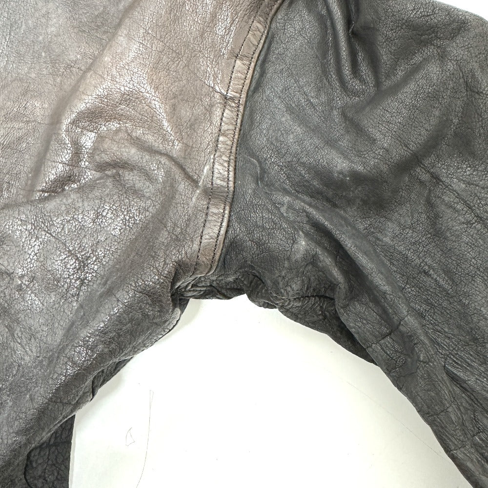 ISAMUKATAYAMA BACKLASH 982-02 Men's Buffalo Leather Zip-Up Rider's Jacket in Dark Brown