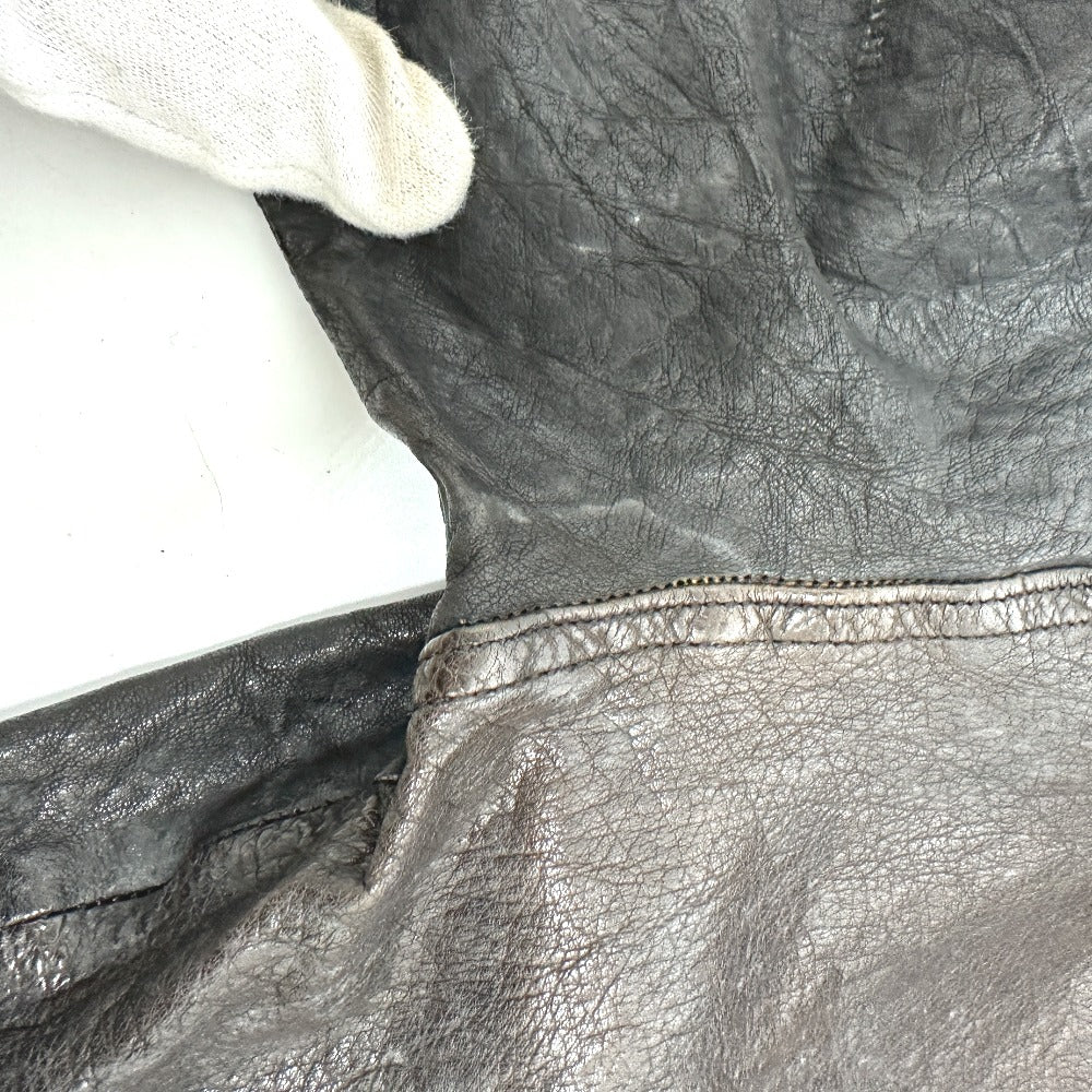 ISAMUKATAYAMA BACKLASH 982-02 Men's Buffalo Leather Zip-Up Rider's Jacket in Dark Brown