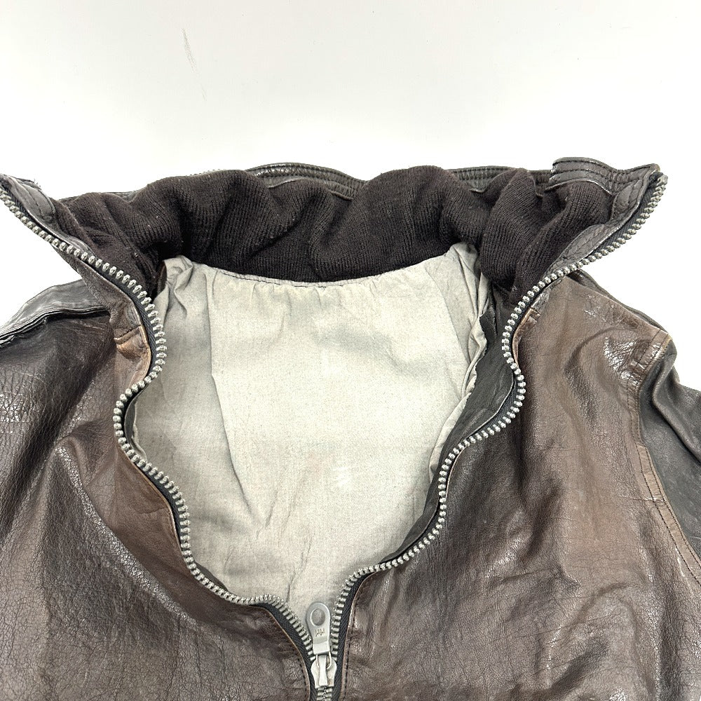 ISAMUKATAYAMA BACKLASH 982-02 Men's Buffalo Leather Zip-Up Rider's Jacket in Dark Brown