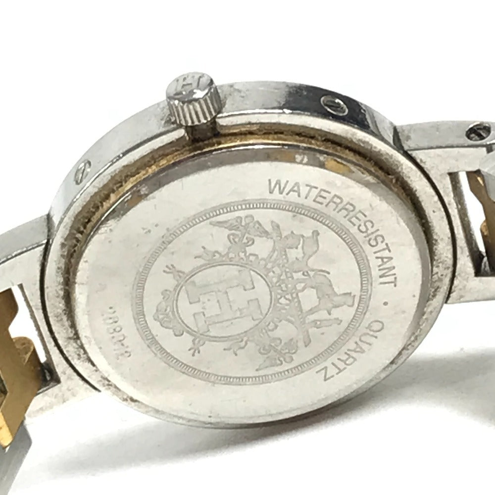 HERMES クリッパー クォーツ コンビ ウォッチ 腕時計 SS/GP レディース シルバー