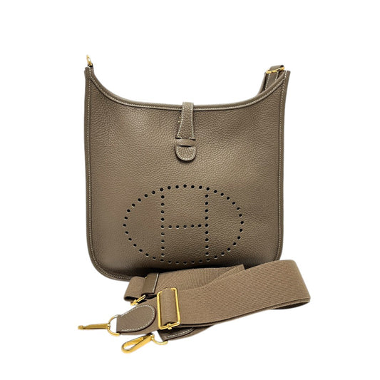 HERMES Evelyne3PM Troyes Crossbody Bags Shoulder Bag Taurillon Clemence Etoupe Brown Used