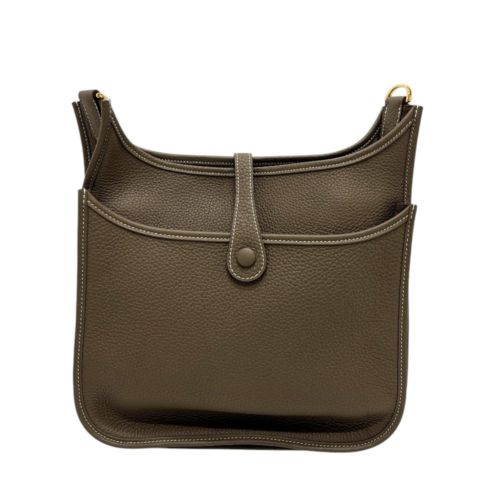 HERMES Evelyne3PM Troyes Crossbody Bags Shoulder Bag Taurillon Clemence Etoupe Brown Used