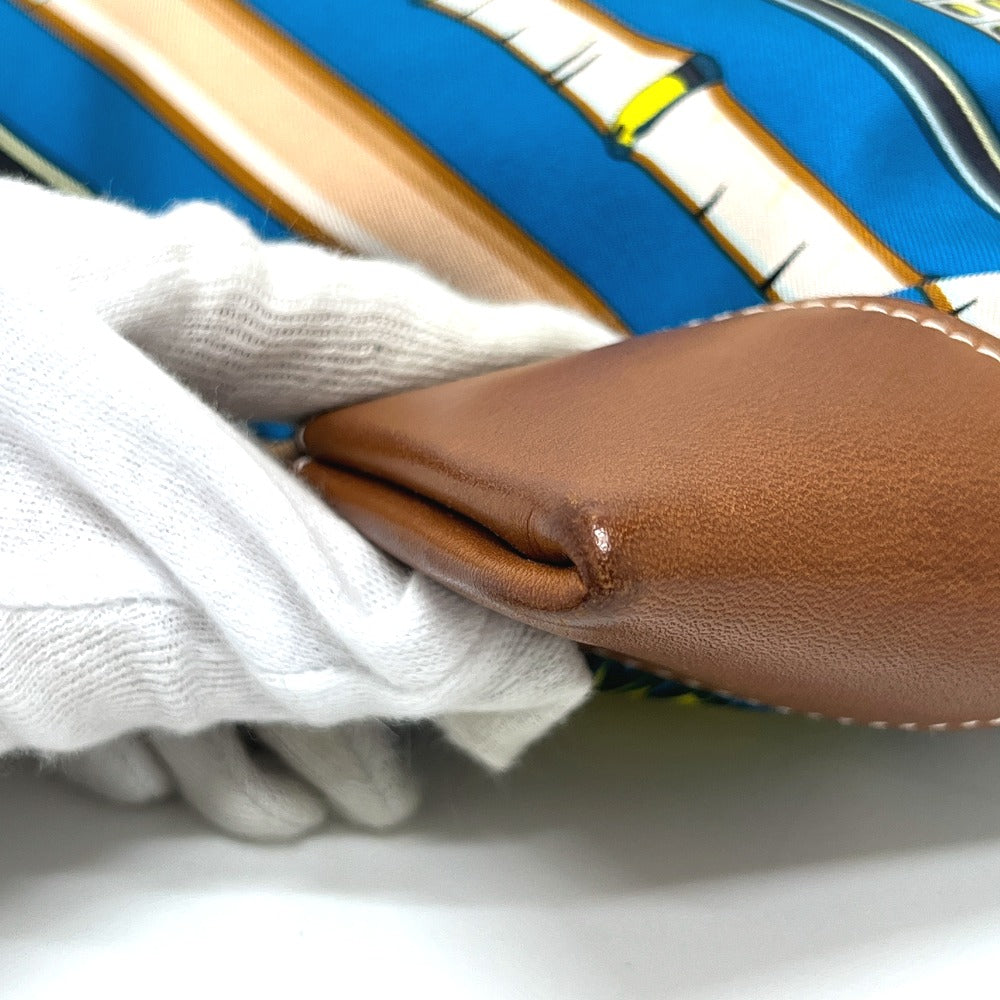 HERMES シルキーシティ PM 斜め掛け カバン ポーチ付き バッグ ショルダーバッグ シルク レディース ブルー