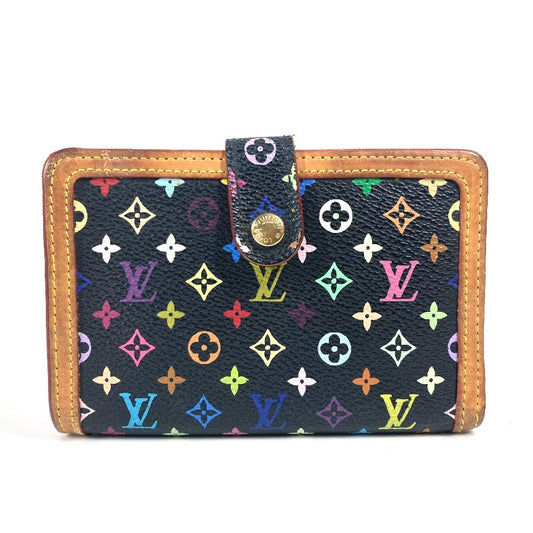 LOUIS VUITTON M92988 モノグラムマルチカラー ポルト モネ ビエ ヴィエノワ コンパクトウォレット がま口 2つ折り財布 モノグラムマルチカラーキャンバス レディース ノワール ブラック
