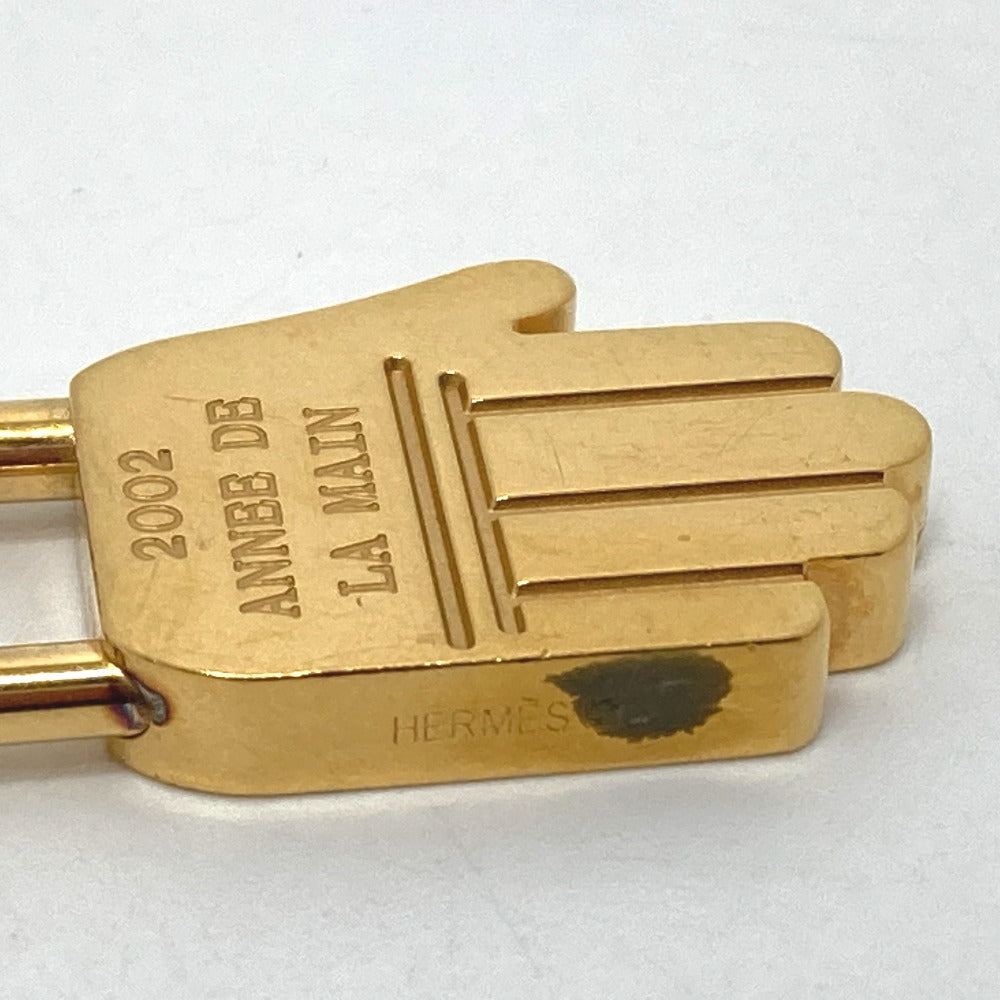 HERMES 2002 Limited Edition Hand Motif Cadena Metal Women's Gold