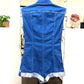 MOSCHINO Women's Blue Denim Sleeveless Jumpsuit