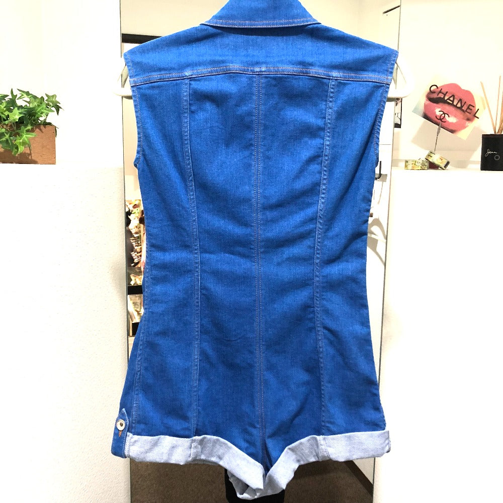 MOSCHINO Women's Blue Denim Sleeveless Jumpsuit