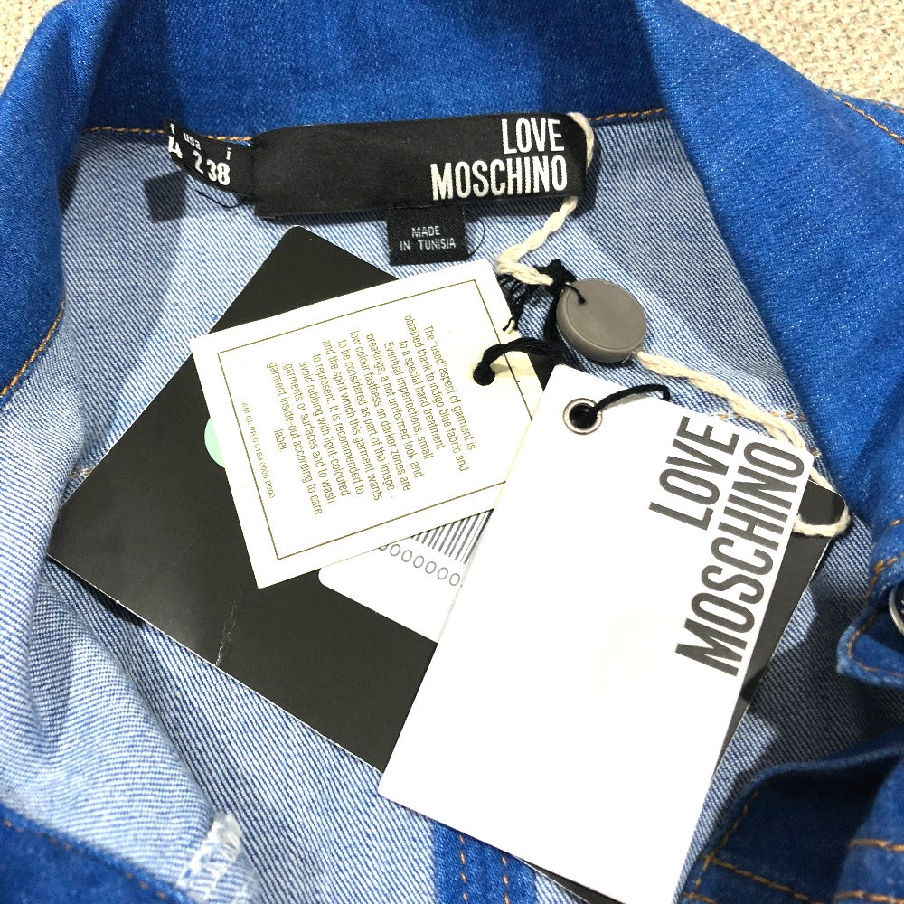 MOSCHINO Women's Blue Denim Sleeveless Jumpsuit