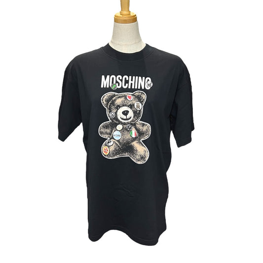 Moschino Teddy Bear Pakaian T-Shirt Pendek T-Shirt Short T-shirt Kapas Wanita Hitam
