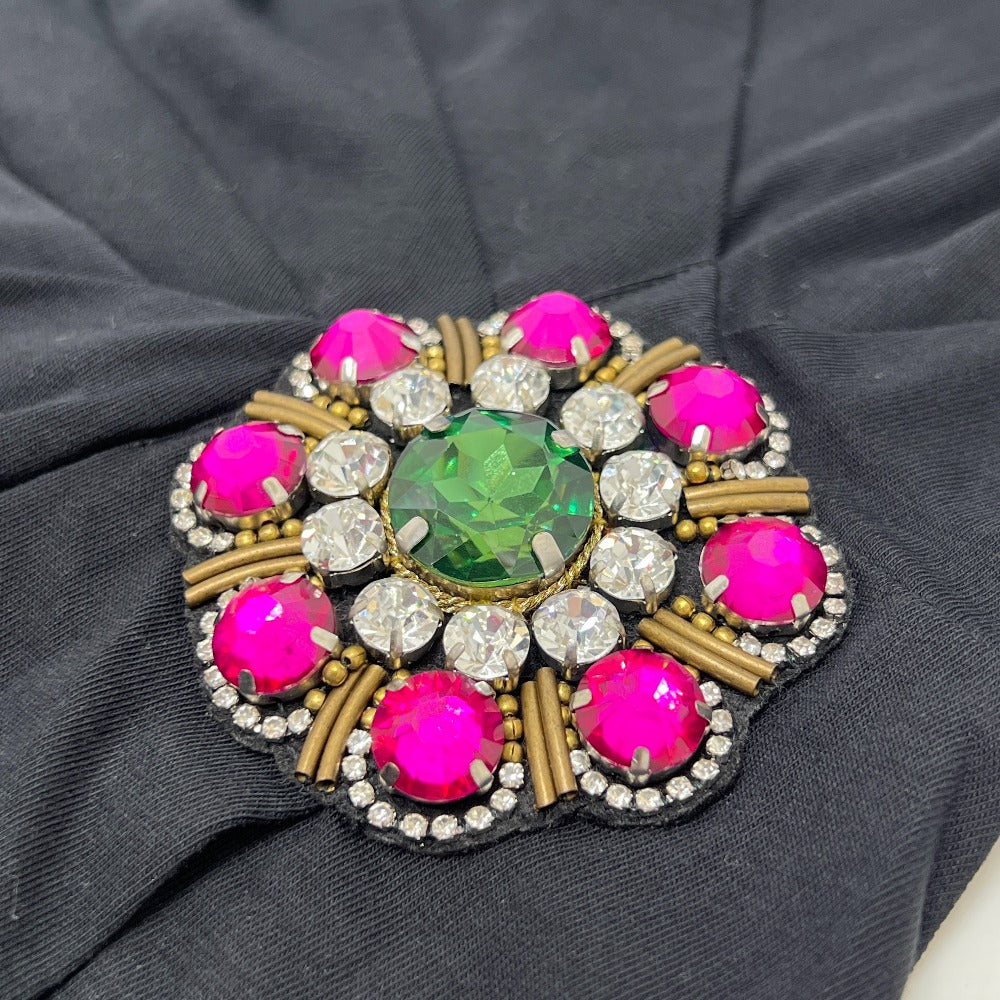 Moschino KS7251145 logo Bijou motif lengan pendek pakaian pakaian pakaian kapas wanita hitam